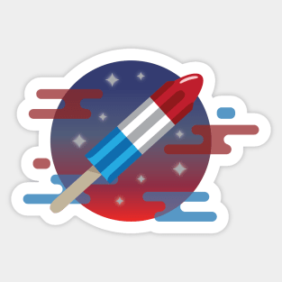 Rocket Popsicle in Space Sticker